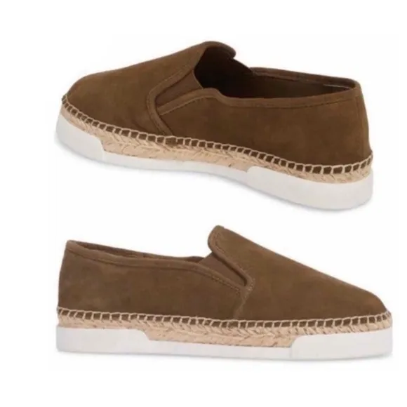 NIB Vince Camuto Suede Slip-On Sneaker Olive Khaki