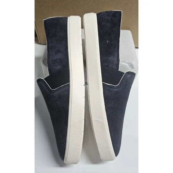 NIB Vince Womens Blair Slip On Fashion Sneaker Blue Ink Suede 39/8.5 M