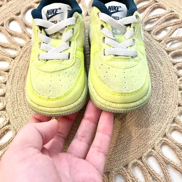 Nike Air Force 1 Low Crater Sneakers Light Lemon Twist Size 4C