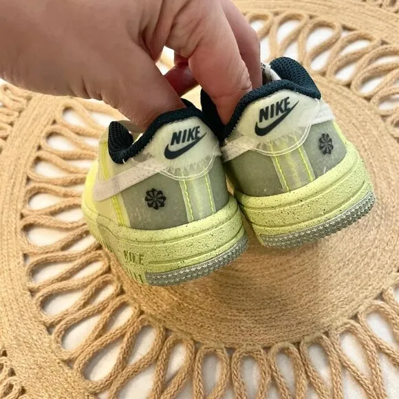 Nike Air Force 1 Low Crater Sneakers Light Lemon Twist Size 4C
