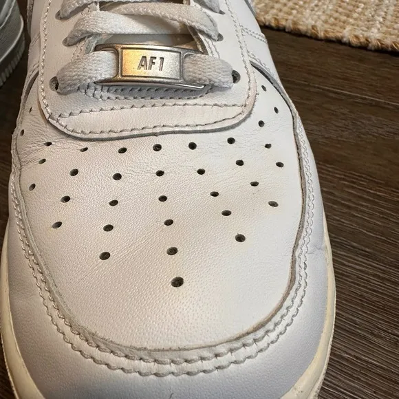 Nike Air Force 1 Low Triple White Leather Sneakers Classic 315115-112 Mens 9
