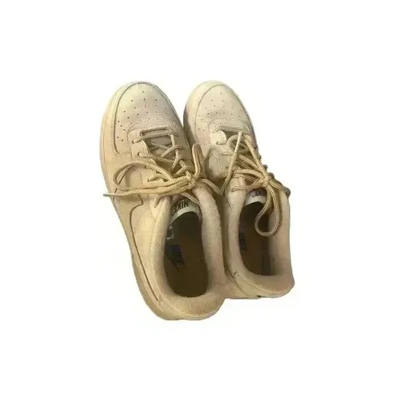 Nike Air Force 1 Tan Suede Sneakers LaceUp Boys 6Y Womens 8