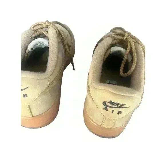 Nike Air Force 1 Tan Suede Sneakers LaceUp Boys 6Y Womens 8