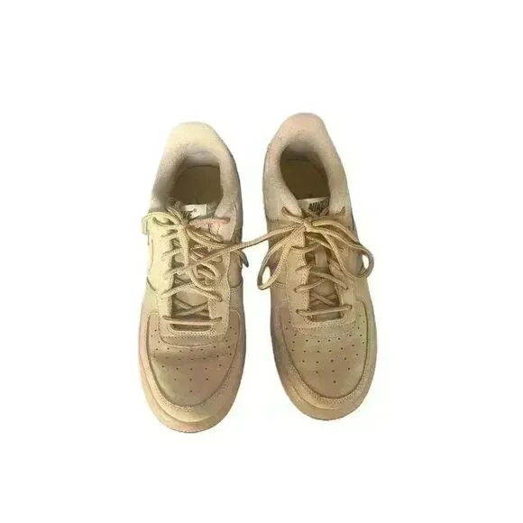 Nike Air Force 1 Tan Suede Sneakers LaceUp Boys 6Y Womens 8