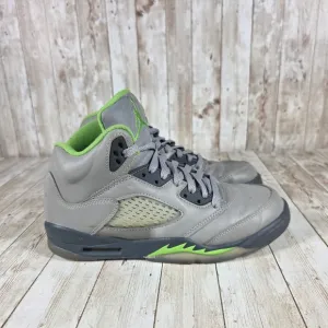Nike Air Jordan 5 Retro Basketball Shoes Gray Green Sneakers Kids Size 6.5Y