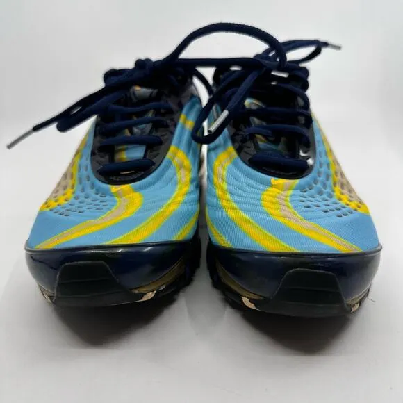 Nike Air Max Deluxe Youth AR0115-401 Kids 4Y Blue/Yellow/Black Lace-up Sneakers