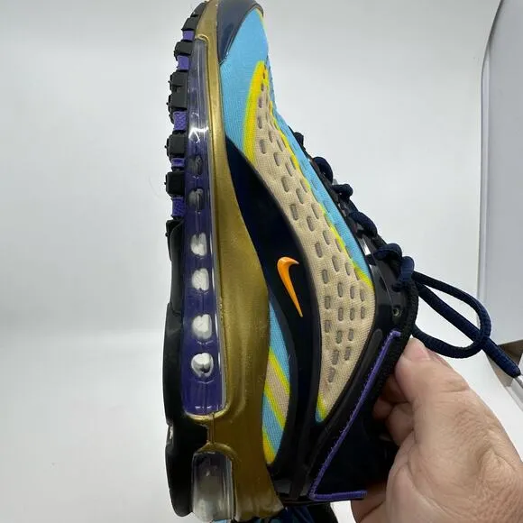 Nike Air Max Deluxe Youth AR0115-401 Kids 4Y Blue/Yellow/Black Lace-up Sneakers