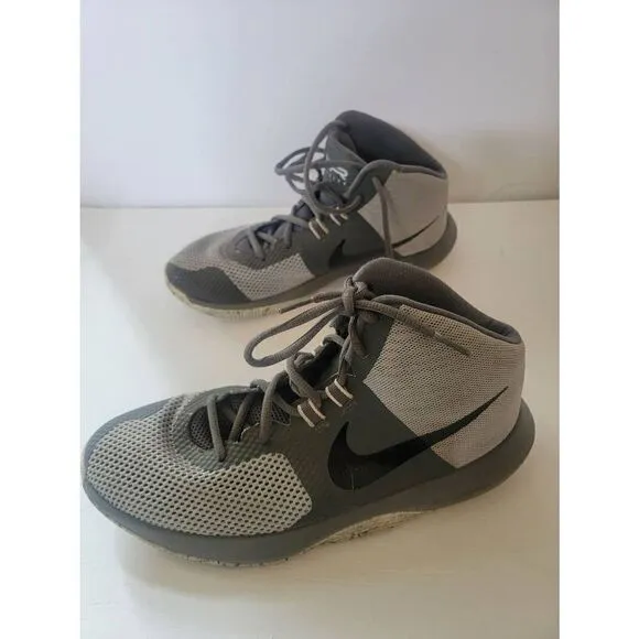Nike Air Precision Men's Gray And White Hi Top Lace-Up Sneakers Size 9