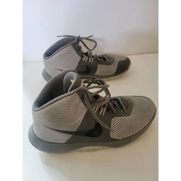Nike Air Precision Men's Gray And White Hi Top Lace-Up Sneakers Size 9
