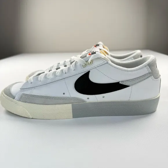 Nike Blazer Low '77 Split White Black Leather‎ Sneakers Men's Size 10
