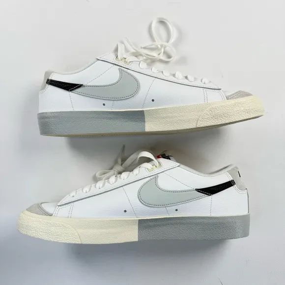 Nike Blazer Low '77 Split White Black Leather‎ Sneakers Men's Size 10