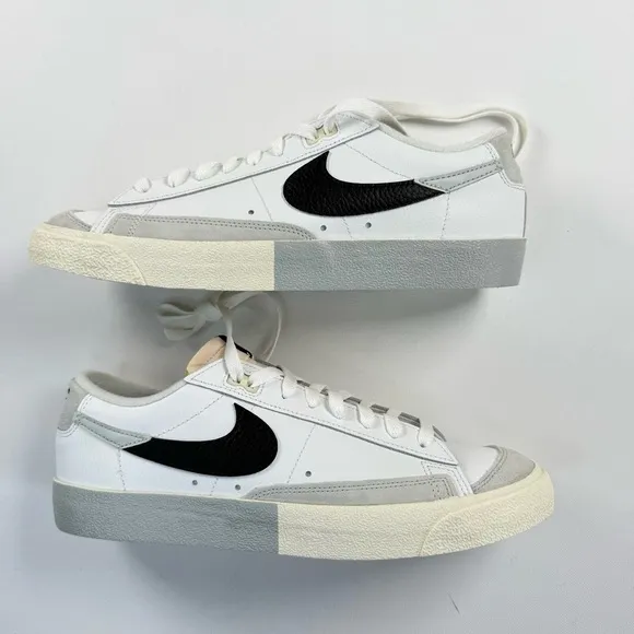Nike Blazer Low '77 Split White Black Leather‎ Sneakers Men's Size 10