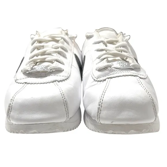 Nike Cortez leather sneakers in white and black Girls 5Y Athletic Casual Retro
