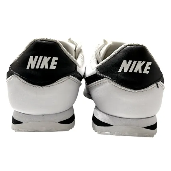Nike Cortez leather sneakers in white and black Girls 5Y Athletic Casual Retro