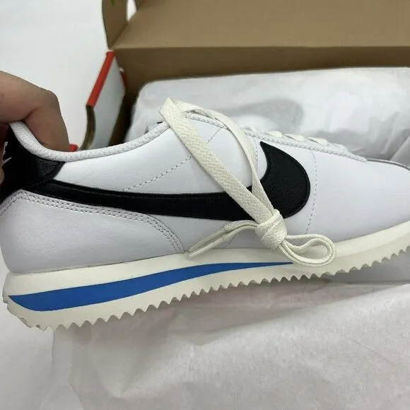 Nike Cortez Womens White Black Photo Blue Sail Fashion Sneakers - 7 NIB