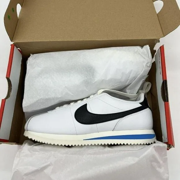 Nike Cortez Womens White Black Photo Blue Sail Fashion Sneakers - 7 NIB