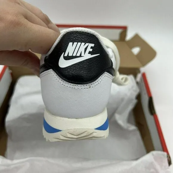 Nike Cortez Womens White Black Photo Blue Sail Fashion Sneakers - 7 NIB