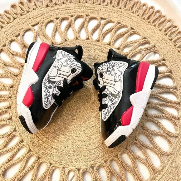 Nike Jordan Dub Zero Sneakers Red/Black/White Size 3C DV1358-162