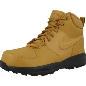 NIKE Kid's Manoa LTR Boots Size 3Y Tan Wheat Leather Lace Up NIB