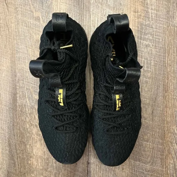 Nike LeBron 15 XV Black Metallic Gold