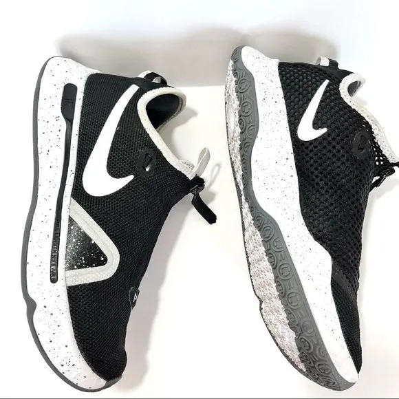 Nike PG 4 Paul George Team Black Platinum Basketball Sneakers Mens 7.5
