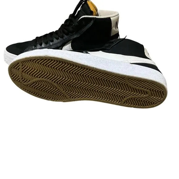 Nike SB Blazer Mid Suede &amp; Leather Black/White High-Top Mens Sneakers Size 11