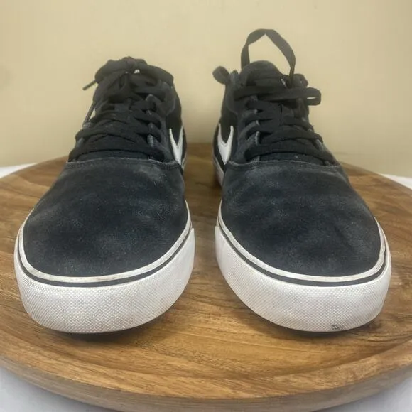 Nike SB Chron 2 Mens Black And White Size 13 Low Top Canvas Shoes