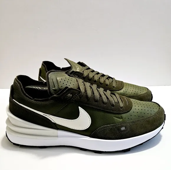 Nike Waffle One Leather Shoes Black/White Men's Size 11 Sneaker DX9428-201