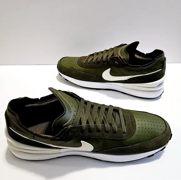 Nike Waffle One Leather Shoes Black/White Men's Size 11 Sneaker DX9428-201