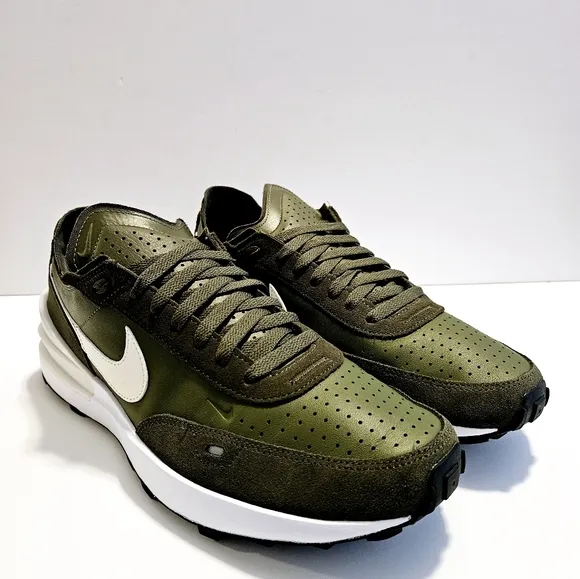 Nike Waffle One Leather Shoes Black/White Men's Size 11 Sneaker DX9428-201