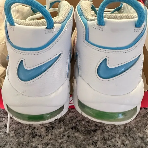 Nike White and Red Sneakers Bold Uptempo Design