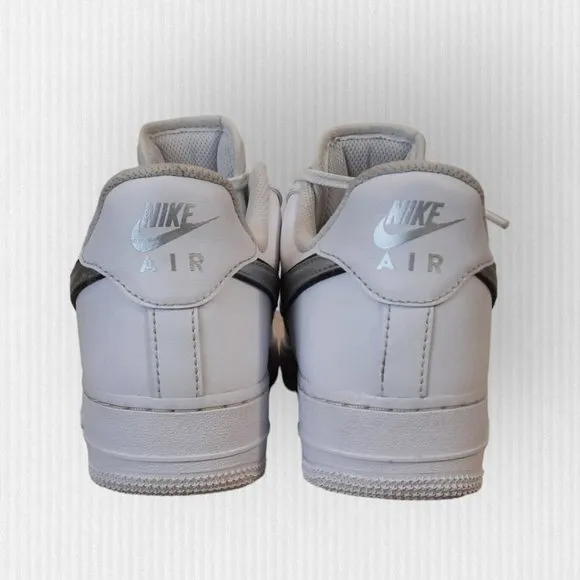 Nike Women's Air Force 1 Low White/Metallic Silver Swoosh, Size 8 Sneakers /Shoe