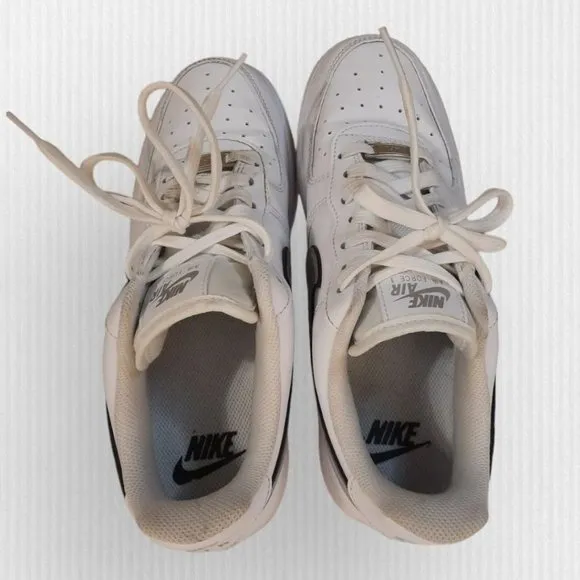 Nike Women's Air Force 1 Low White/Metallic Silver Swoosh, Size 8 Sneakers /Shoe