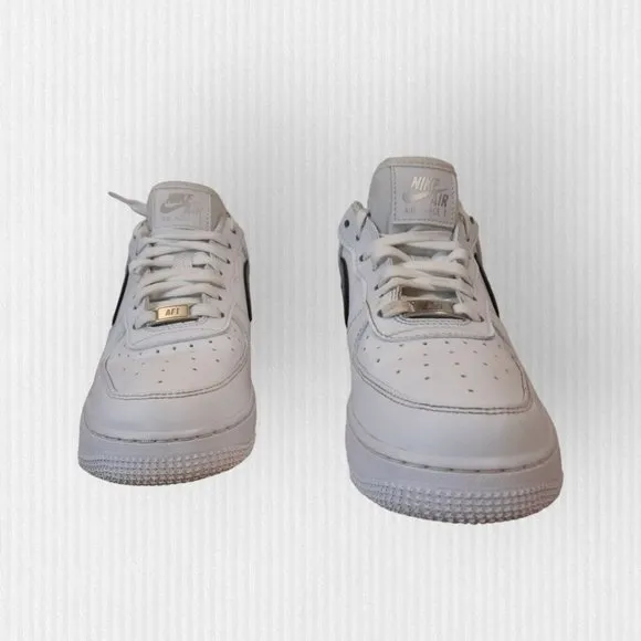 Nike Women's Air Force 1 Low White/Metallic Silver Swoosh, Size 8 Sneakers /Shoe