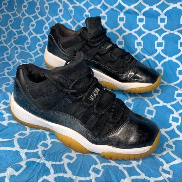 Nike Youth size 6.5y Air Jordan 11 low Barons Retro OG gum GS kids sneakers rare
