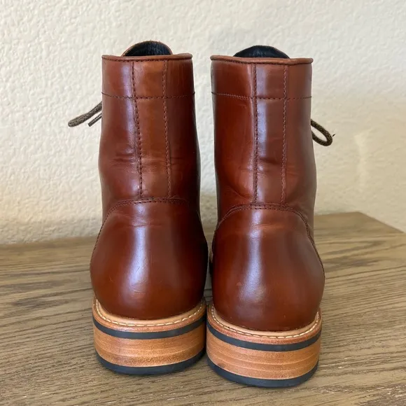 Nisolo Amalia All Weather Lace Up leather Boot Brandy size 10