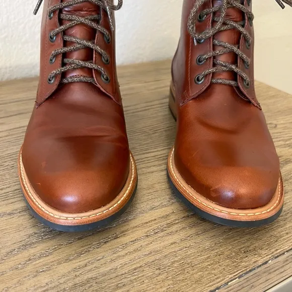 Nisolo Amalia All Weather Lace Up leather Boot Brandy size 10