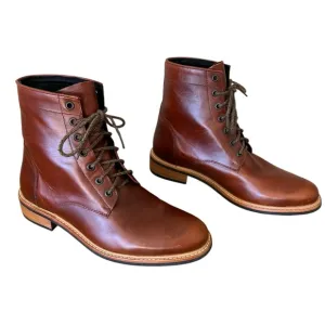 Nisolo Amalia All Weather Lace Up leather Boot Brandy size 10