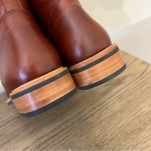 Nisolo Amalia All Weather Lace Up leather Boot Brandy size 10