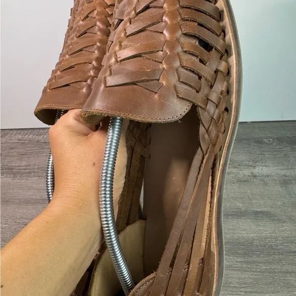 NISOLO huarache sandals premium brown leather mens size 12.5 $150 NWOT