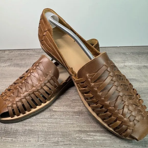NISOLO huarache sandals premium brown leather mens size 12.5 $150 NWOT