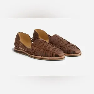 NISOLO huarache sandals premium brown leather mens size 12.5 $150 NWOT