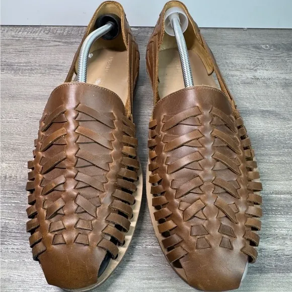 NISOLO huarache sandals premium brown leather mens size 12.5 $150 NWOT