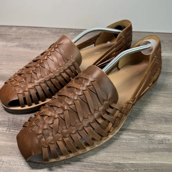 NISOLO huarache sandals premium brown leather mens size 12.5 $150 NWOT