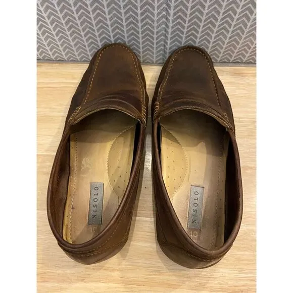 Nisolo Moreno Mens brown Leather slip On Loafers
