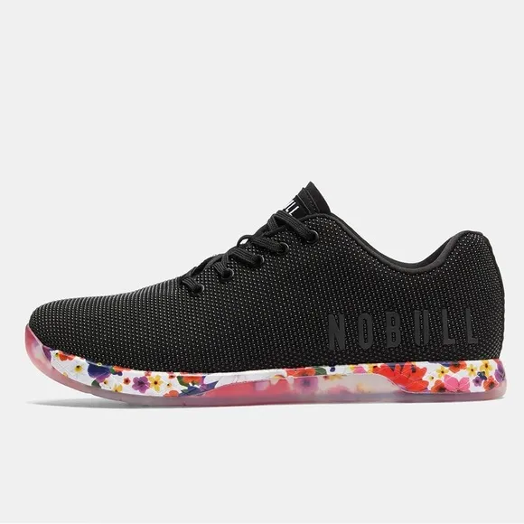 Nobull Outwork Black Daisy Sneakers Gym Training Womens 13 Mens 11.5