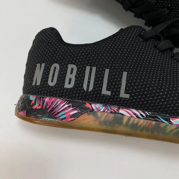 NOBULL Womens10 Black Sneakers Outwork Trainer Workout Shoes Midnight Palms