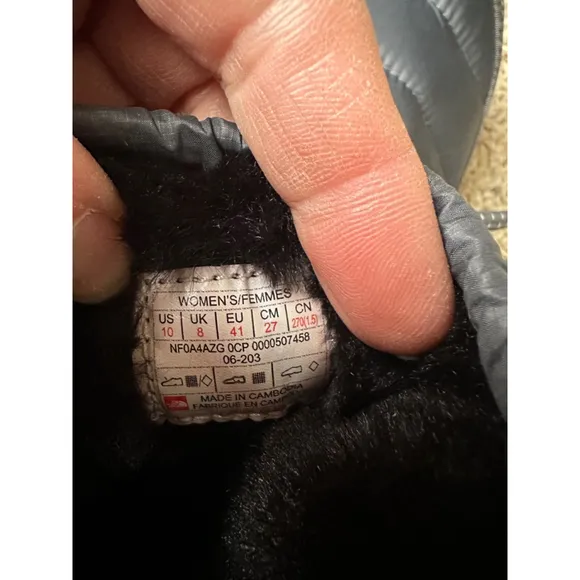 North Face Thermoball‎ Woman’s Snow Boots Grey Size 10