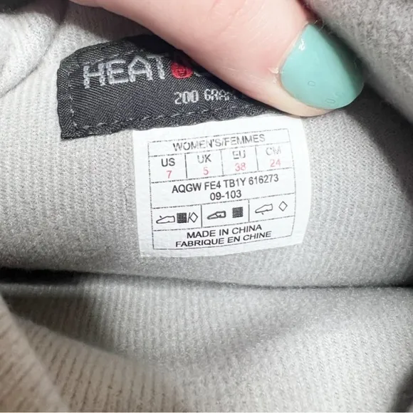 North Face Womens Heat Seeker 200 Fleece Low Rise Winter Weatherproof Gray Boots
