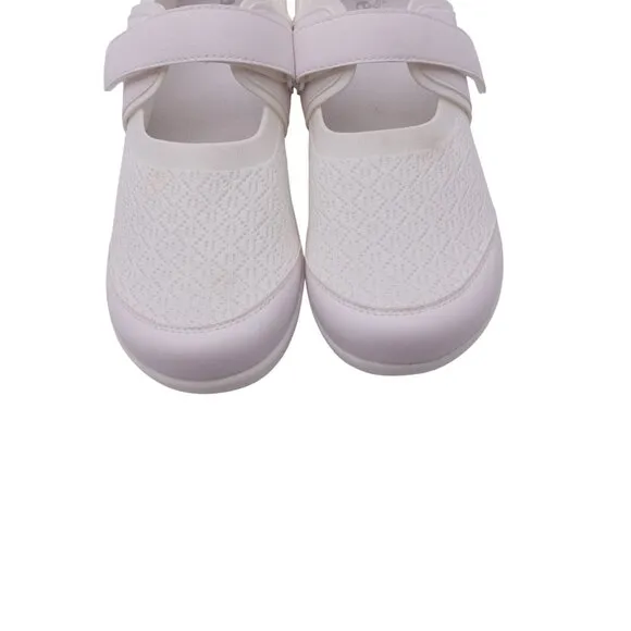 NWOB Alegria Dinamo Mary Jane Flats Sz 13 White Lightweight Slip Resistant